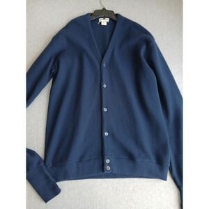 Saddlebred Sweater Mens XL Cardigan Navy Blue Relaxed Grandpa Preppy Vintage 70s